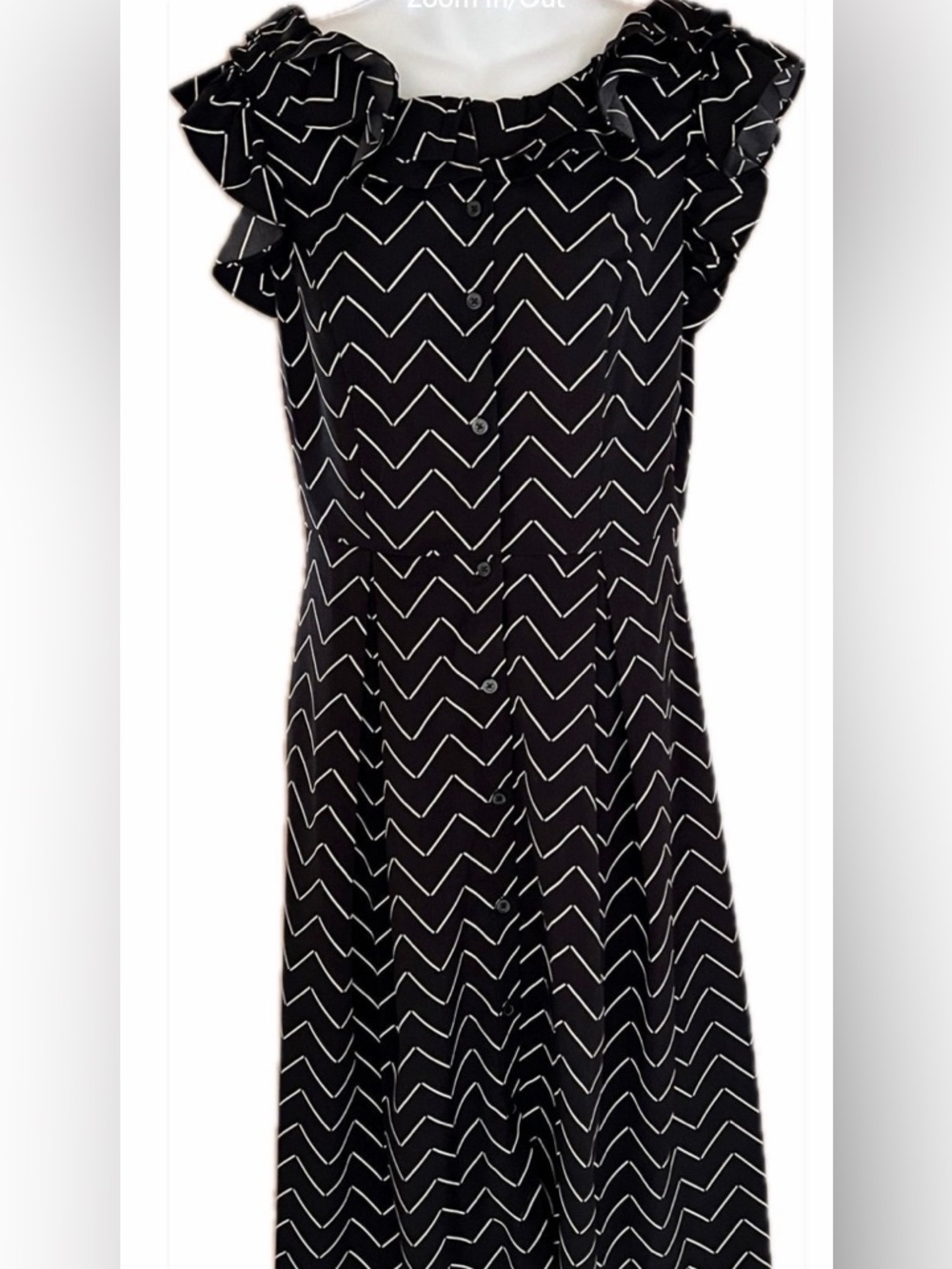 Who What Wear Black Chevron Midi Dress